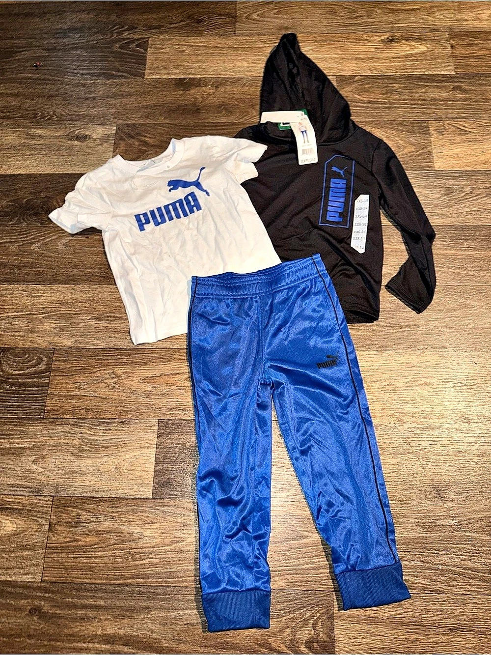 Puma Kids' 3-Piece Set Boys XS (5/6) Blue & Black NWT